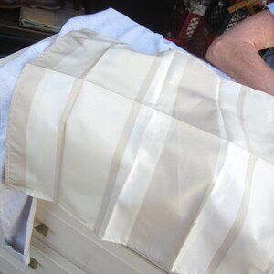 CLOTH NAPKINS SET OF 9, STRIPED, SQUARE POLYESTER, CREAM & TAN
